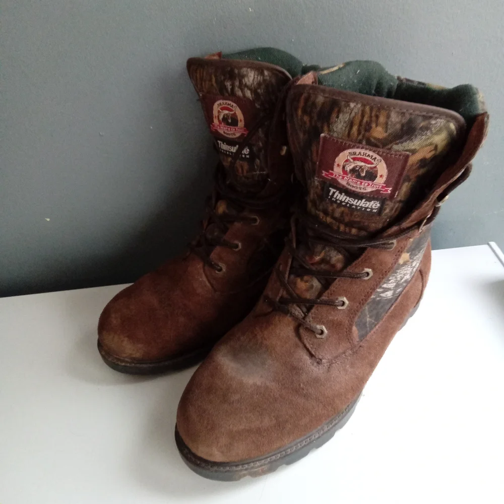 Brahma Mens Thinsulate Camo Boots Lace Up Suede Leather‎ Size 11